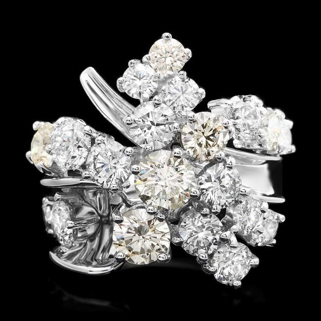 14k White Gold 5.20ct Diamond Ring: Retail: $16,500.00 ****** 14k White Gold 5.20ct Diamond Ring ****** Metal: 14k Solid White Gold / Size: 7 / Total Item Weight: 10.00 grams / / Country Made: United States / / Main Stone: Diamond / Col