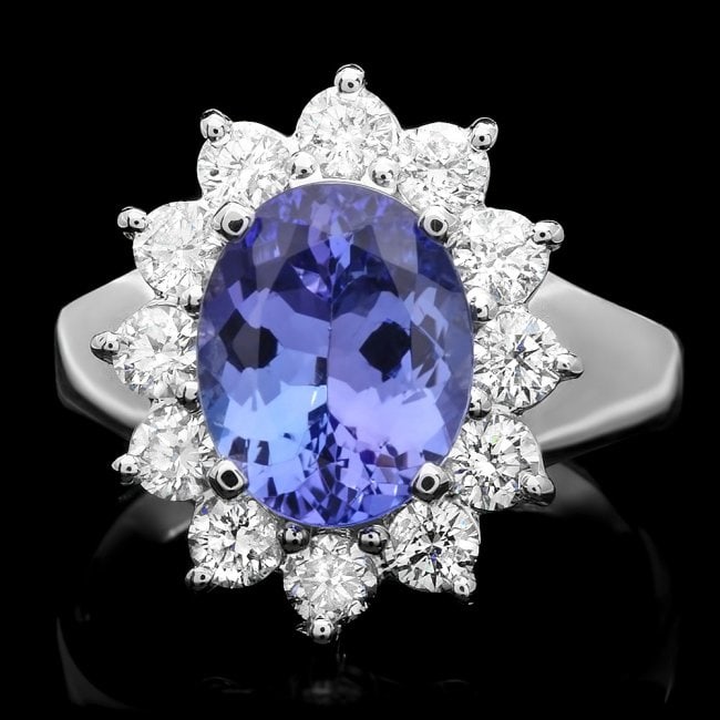 14k Gold 2.50ct Tanzanite 1.00ct Diamond Ring: Retail: $8,900.00 ****** 14k Gold 2.50ct Tanzanite 1.00ct Diamond Ring ****** Metal: 14k Solid White Gold / Size: 7 / Total Item Weight: 5.0 grams / Country Made: United States / / Main Stone: Tanzani