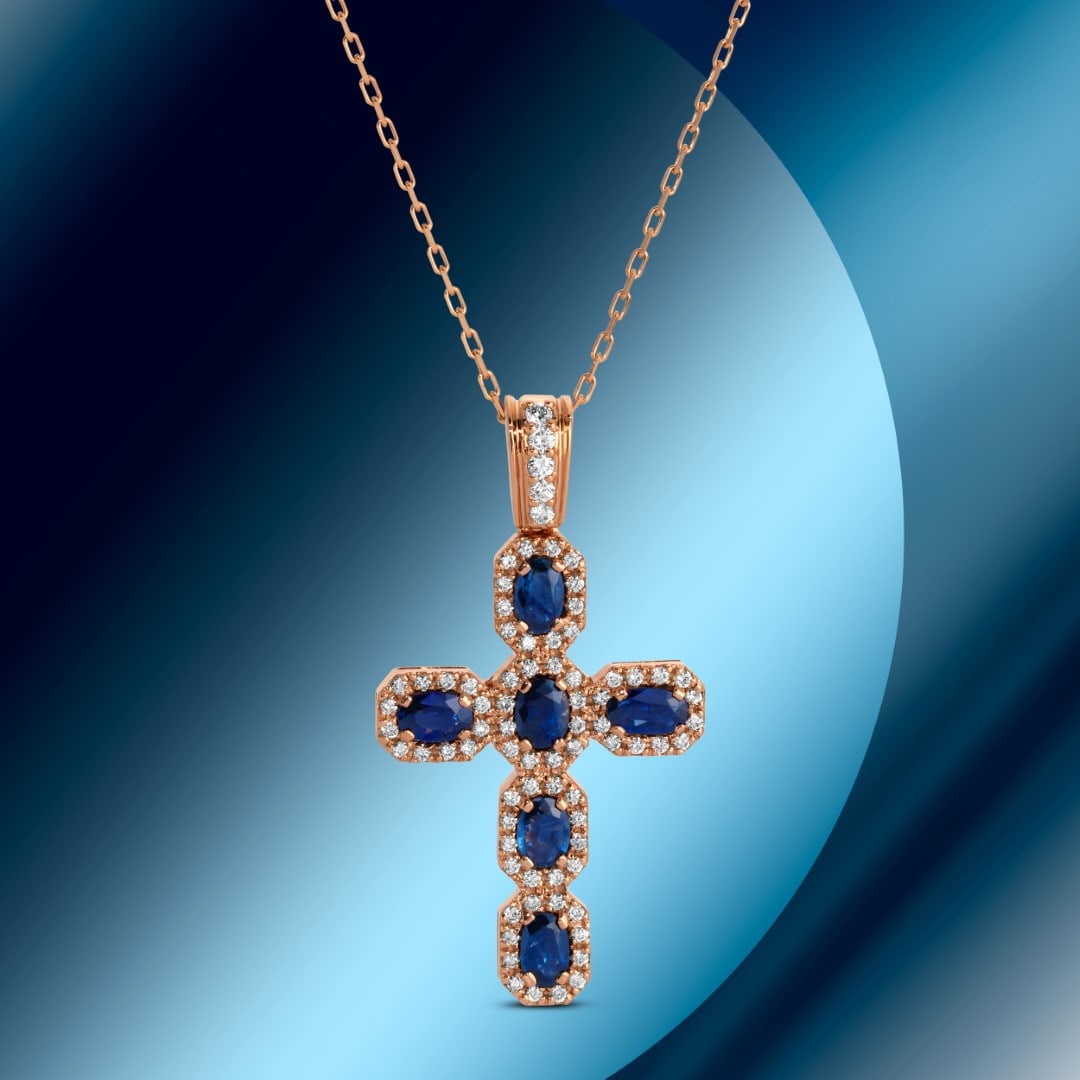 14K Gold 1.87cts Sapphire & 0.56cts Diamond Pendant: Retail: $7,200*****14K Gold Sapphire & Diamond Pendant*****Metal: 14K Rose Gold/ Total Wt.:7.00g / Country Made US// Main Stone: Sapphire / Carat Total Wt.: 1.87cts / Treatment: None/ Color: Red / Cut