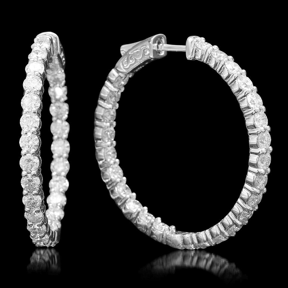 14K Gold 5.31ct Diamond Earrings: Retail: $19,584.00 ****** 14K Gold 5.31ct Diamond Earrings ****** Metal: 14K Solid Gold / Total Item Weight: 12.0 grams / Country Made: United States / / Main Stone: Diamond / Carat Total Weight: 5.31