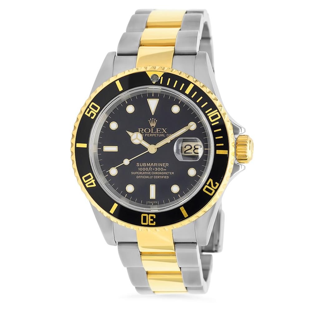 18K Gold Rolex SS Submariner 40mm Wristwatch: ****** 18K Gold Rolex SS Submariner 40mm Wristwatch ****** One Men's, Rolex SS Submariner 40mm / Case: Stainless Steel 40mm / Bezel: Unidirectional Rotatable / Bezel Material: 18K Gold and Ceramic / D