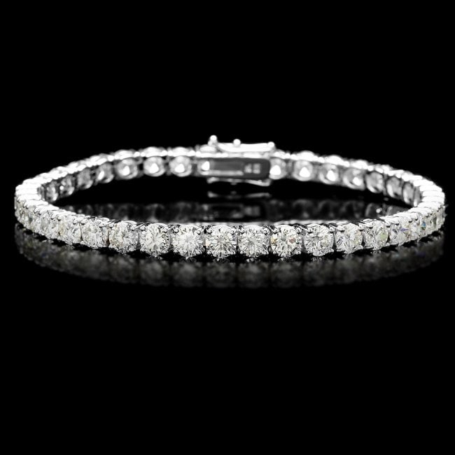 18k White Gold 13.00ct Diamond Tennis Bracelet (1 of 6)