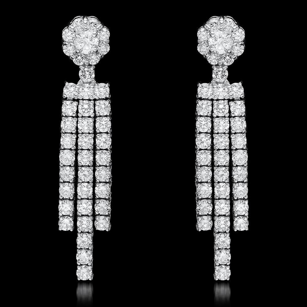 18k White Gold 2.67ct Diamond Earrings: Retail: $9,860.00 ****** 18k White Gold 2.67ct Diamond Earrings ****** Metal: 18K White Gold / Total Item Weight: 6.3 grams / Country Made: United States / / Main Stone: Diamond / Carat Total Weight: 