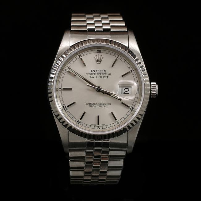 Rolex DateJust SS 36mm Men's Wristwatch: ****** Rolex DateJust SS 36mm Men's Wristwatch ****** One Mens, Rolex DateJust 36mm Silver Index Dial Mens Wristwatch Stainless Steel electronically tested and polished / Case: Stainless Steel, 36mm