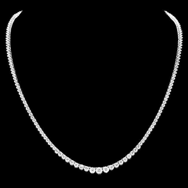 18k White Gold 7.80ct Diamond Necklace: Retail: $28,900.00 ****** 18k White Gold 7.80ct Diamond Necklace ****** Metal: 18k Solid White Gold / Size: 16.5 / Total Item Weight: 14.0 grams / Country Made: United States / / Main Stone: Diamond /
