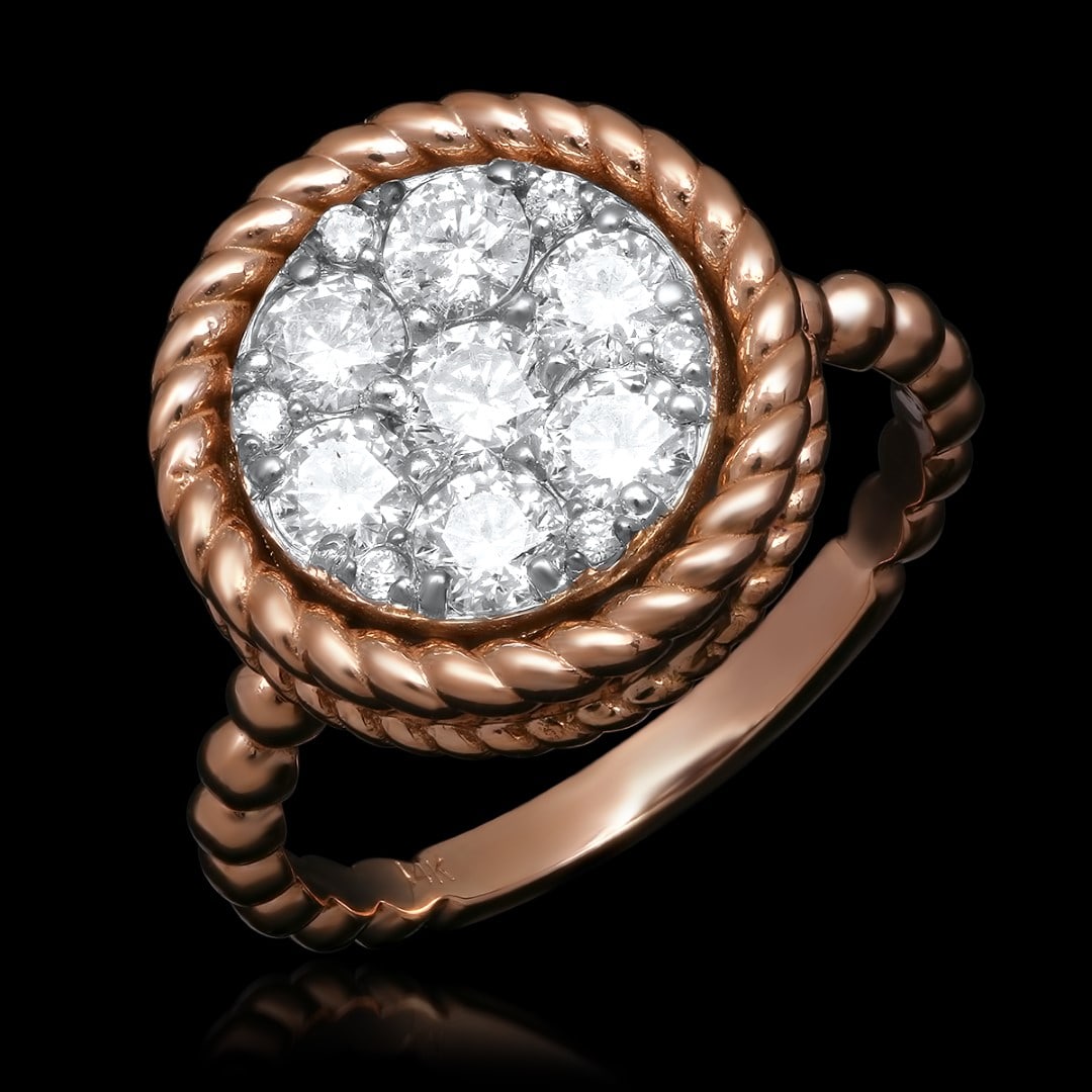 14K Yellow Gold 1.13cts. Diamond Ring: Retail: $4,140.00***** 14K Yellow Gold 1.13cts. Diamond Ring***** Metal: 14K White Gold/ Total Wt.: 5.8g/ Country Made USA// Main Stone: Diamond/ Carat Total Wt: 1.13cts / Treatment: None/ Color Grade