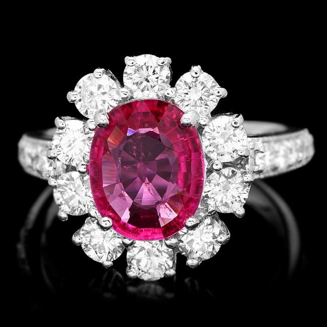 14k Gold 1.50ct Tourmaline 1.55ct Diamond Ring: Retail: $9,500.00 ****** 14k Gold 1.50ct Tourmaline 1.55ct Diamond Ring ****** Metal: 14k Solid White Gold / Size: 6.75 / Total Item Weight: 5.0 grams / Country Made: United States / / Main Stone: Tou
