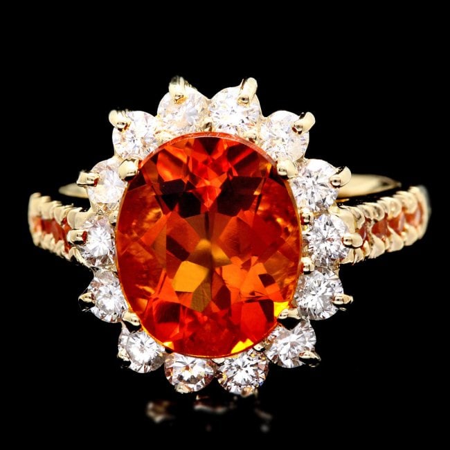 14k Gold 3.50ct Citrine 1.00ct Diamond Ring: Retail: $6,500.00 ****** 14k Gold 3.50ct Citrine 1.00ct Diamond Ring ****** Metal: 14k Solid Yellow Gold / Size: 6.75 / Total Item Weight: 5.5 grams / Country Made: United States / / Main Stone: Citri