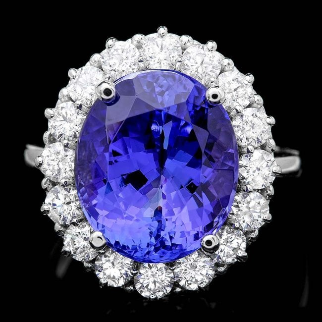 14k Gold 9.50ct Tanzanite 1.55ct Diamond Ring: Retail: $38,950.00 ****** 14k Gold 9.50ct Tanzanite 1.55ct Diamond Ring ****** Metal: 14k Solid White Gold / Size: 7.5 / Total Item Weight: 7.5 grams / Country Made: United States / / Main Stone: Tanz