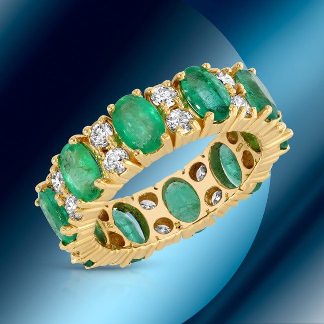 14k Gold 4.30ct Emerald 1.80ct Diamond Ring (1 of 4)