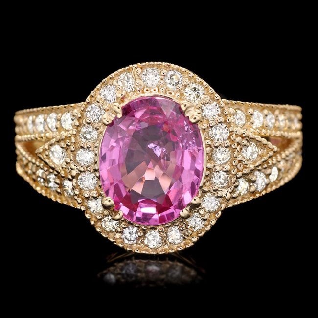 14k Gold 2.4ct Tourmaline .75ct Diamond Ring: Retail: $11,250.00 ****** 14k Gold 2.4ct Tourmaline .75ct Diamond Ring ****** Metal: 14k Solid Yellow Gold / Size: 7.25 / Total Item Weight: 6.5 grams / Country Made: United States / / Main Stone: Tou
