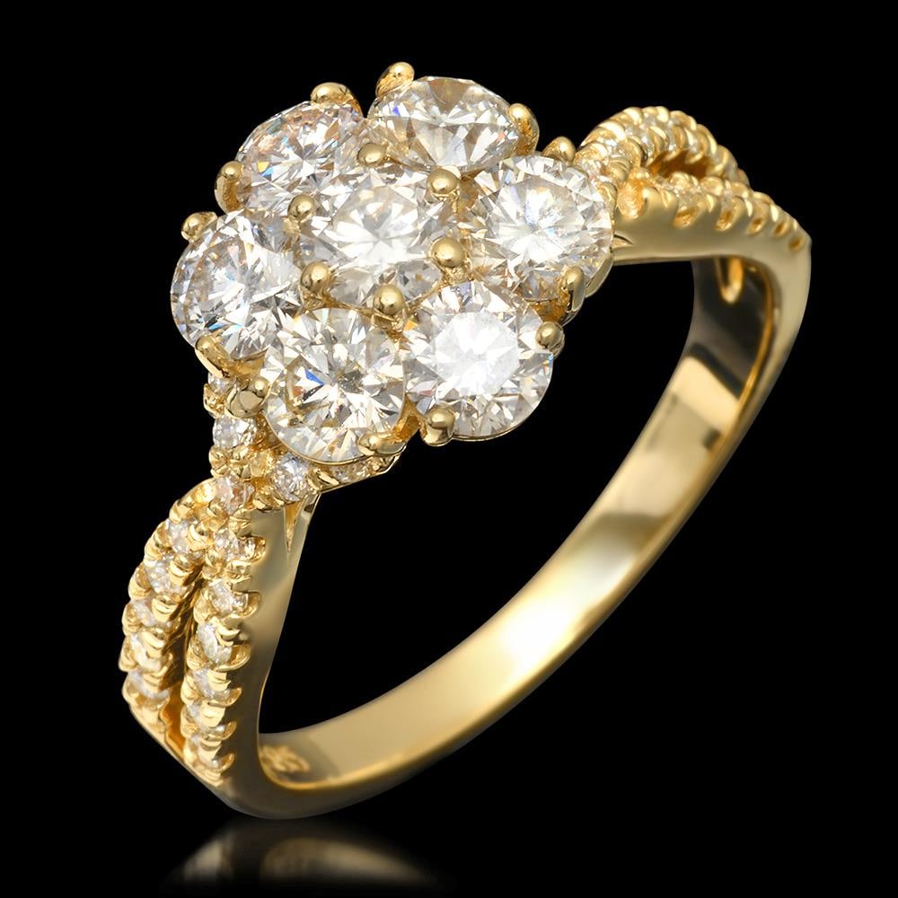 14k Yellow Gold 1.90ct Diamond Ring: Retail: $8,190.00 ****** 14k Yellow Gold 1.90ct Diamond Ring ****** Metal: 14K White Gold / Total Item Weight: 3.9 grams / Country Made: United States / / Main Stone: Diamond / Carat Total Weight: 1.9