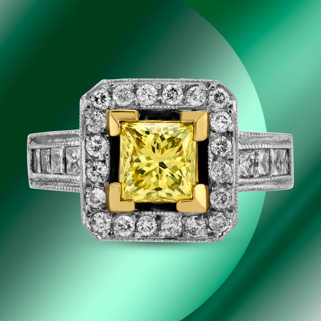 18K Gold 2.79cts Diamond Ring: Retail: $27,585*****18K Gold Diamond Ring*****Metal: 18K Yellow & White Gold/ Total Wt.: 13.0g / Country Made US// Size 7 / Main Stone: Natural Diamonds / Carat Total Wt.: 1.53cts / Treatment: none / 