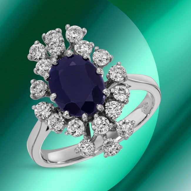 14k Gold 2.82ct Sapphire 0.93ct Diamond Pendant: Retail: $5,640.00 ****** 14k Gold 2.82ct Sapphire 0.93ct Diamond Pendant ****** Metal: 14k Solid White Gold / Size: 7 / Total Item Weight: 3.4 grams / Country Made: USA / / Main Stone: Sapphire / Colo