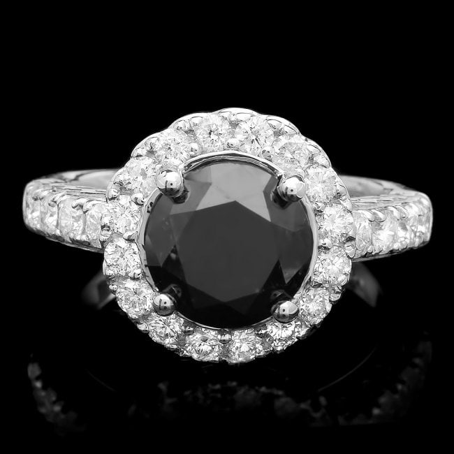 14k White Gold 4.15ct Diamond Ring: Retail: $9,780.00 ****** 14k White Gold 4.15ct Diamond Ring ****** Metal: 14k Solid White Gold / Size: 6.25 / Total Item Weight: 5.5 grams / Country Made: United States / / Main Stone: Diamond / Color