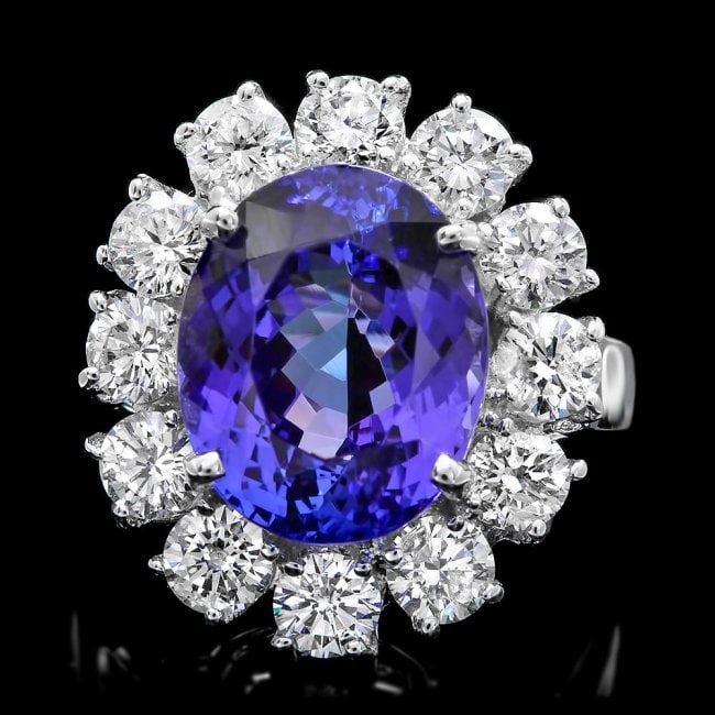 14k Gold 7.50ct Tanzanite 2.50ct Diamond Ring: Retail: $21,500.00 ****** 14k Gold 7.50ct Tanzanite 2.50ct Diamond Ring ****** Metal: 14k Solid White Gold / Size: 7.75 / Total Item Weight: 7.5 grams / Country Made: United States / / Main Stone: Tan