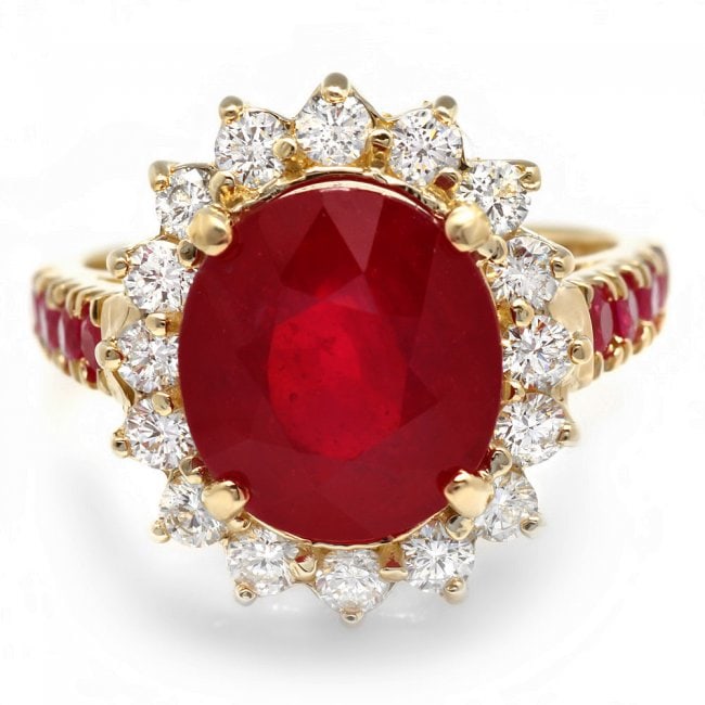 14k White Gold 6.75ct Ruby 0.80ct Diamond Ring - 2