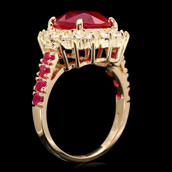14k White Gold 6.75ct Ruby 0.80ct Diamond Ring - 3