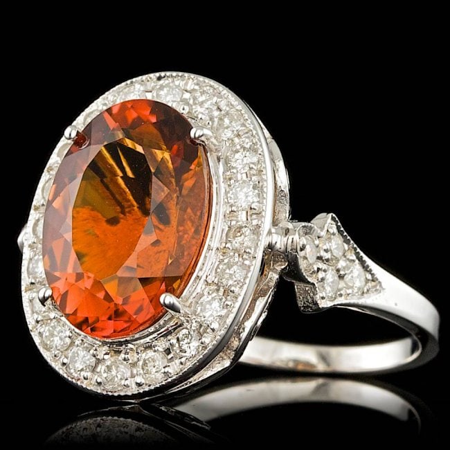 14k White Gold 5.00ct Citrine 1.65ct Diamond Ring (1 of 5)