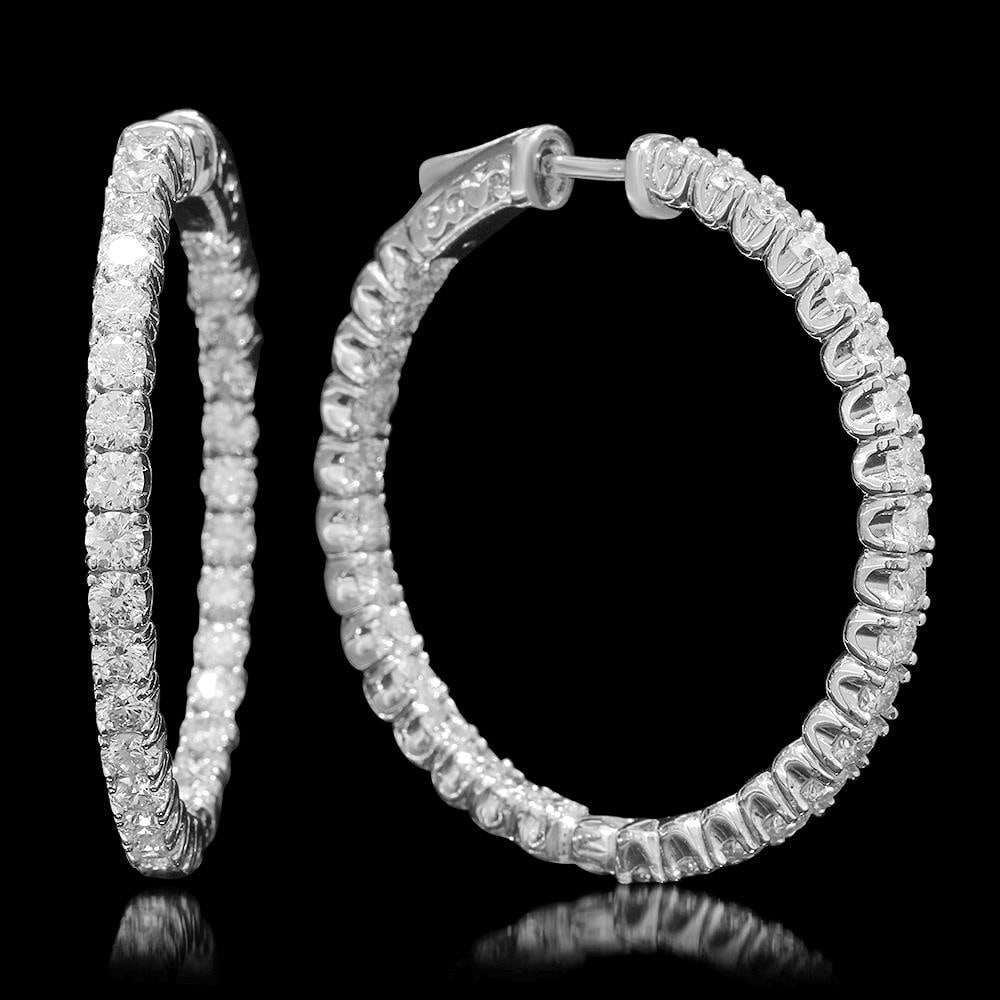 14K Gold 5.08ct Diamond Earrings: Retail: $19,870.00 ****** 14K Gold 5.08ct Diamond Earrings ****** Metal: 14K Solid Gold / Total Item Weight: 14.8 grams / Country Made: United States / / Main Stone: Diamond / Carat Total Weight: 5.08