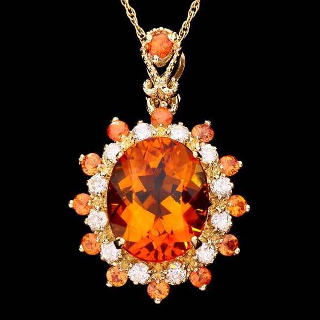 14k Gold 3.00ct Citrine 0.30ct Diamond 0.50ct Sapphire Earrings: Retail: $3,850.00 ****** 14k Gold 3.00ct Citrine 0.30ct Diamond 0.50ct Sapphire Earrings ****** Metal: 14k Solid Rose Gold / Total Item Weight: 3.0 grams / Country Made: United States / / Main Stone: 