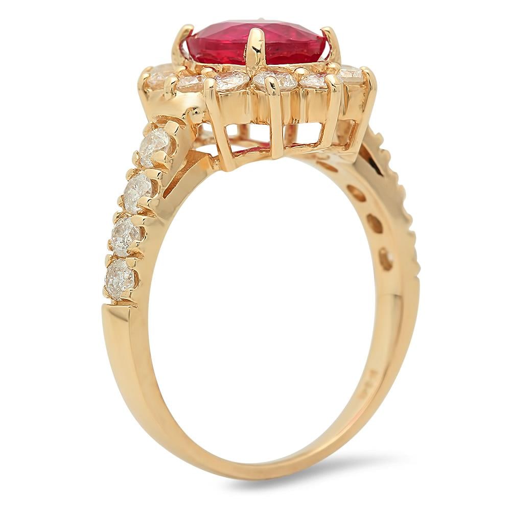 14K Gold 2.37ct Ruby 1.12cts Diamond Ring - 2