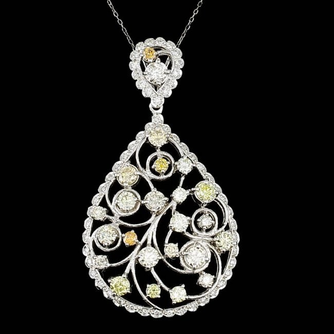 14k White Gold 6.85ct Diamond Pendant: Retail: $34,500.00 ****** 14k White Gold 6.85ct Diamond Pendant ****** Metal: 14k Solid White Gold / Size: 16 / Total Item Weight: 14.5 grams / Country Made: United States / / Main Stone: Diamond / Co