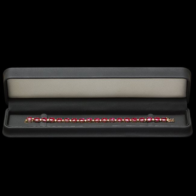 14k Gold 19.00ct Ruby 0.80ct Diamond Bracelet - 4