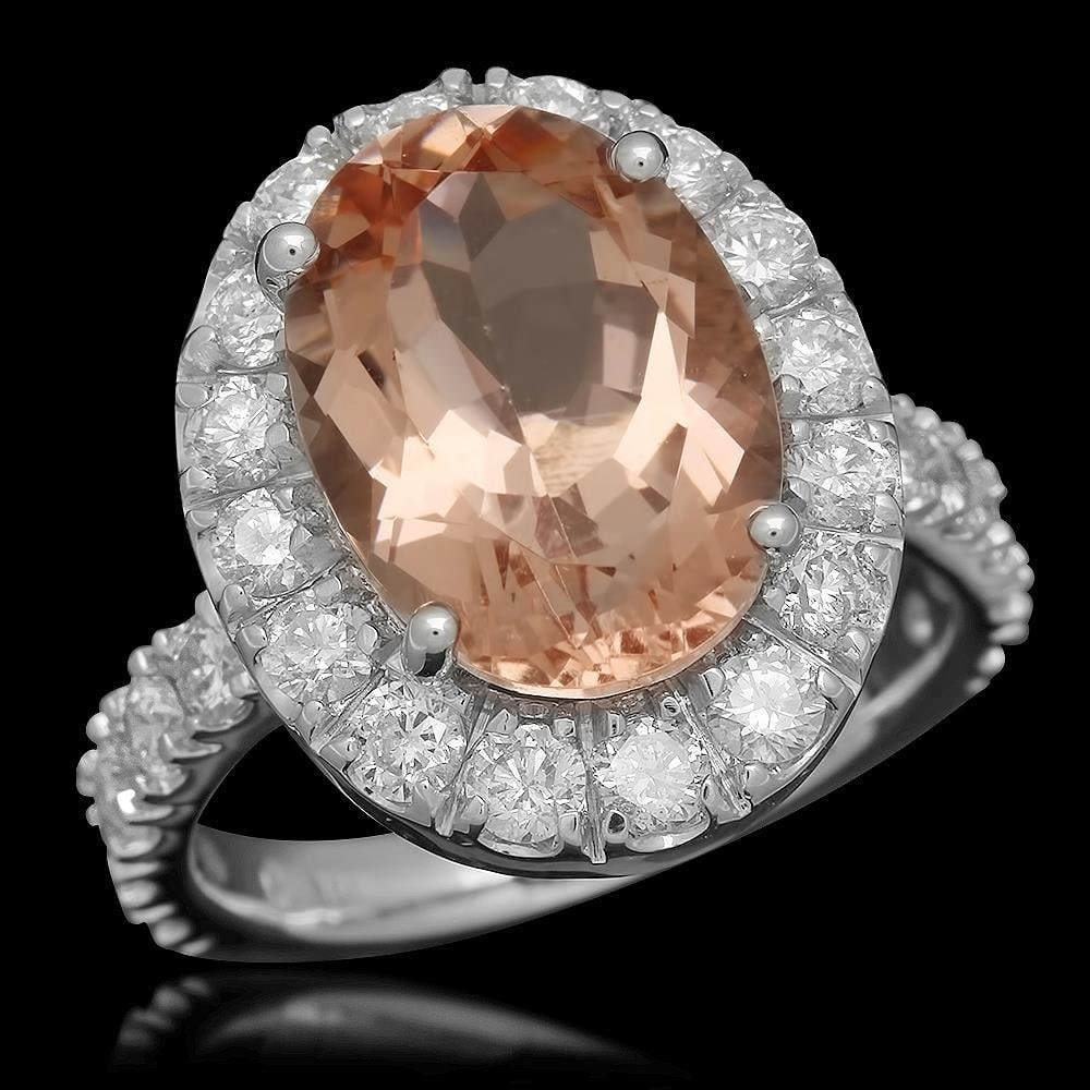14K Gold 5.84ct Morganite 1.81ct Diamond Ring: Retail: $9,870.00 ****** 14K Gold 5.84ct Morganite 1.81ct Diamond Ring ****** Metal: 14K Solid Gold / Total Item Weight: 7.2 grams / Country Made: United States / / Main Stone: Morganite / Color: Pink