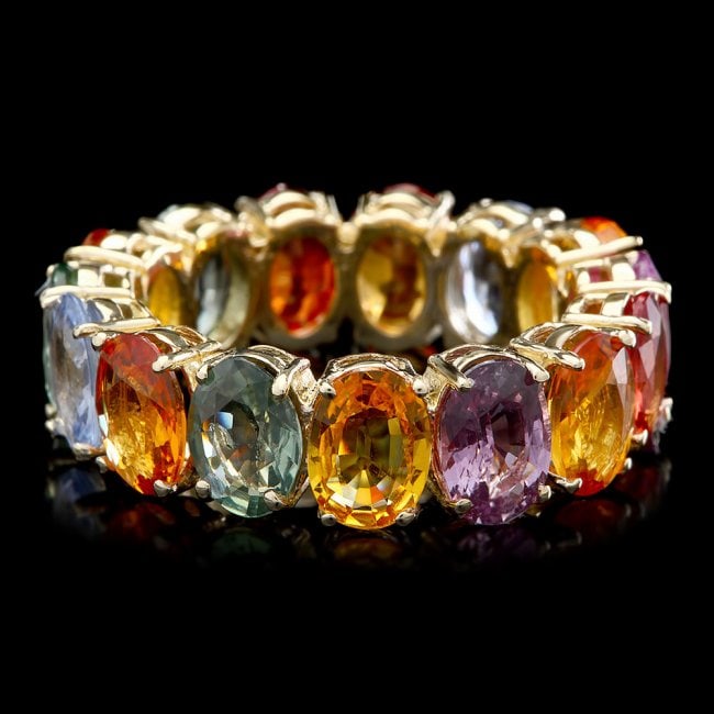 14k Yellow Gold 12.00ct Sapphire Ring: Retail: $5,800.00 ****** 14k Yellow Gold 12.00ct Sapphire Ring ****** Metal: 14k Solid Yellow Gold / Size: 7 / Total Item Weight: 7.0 grams / Country Made: United States / / Main Stone: Sapphire / Col