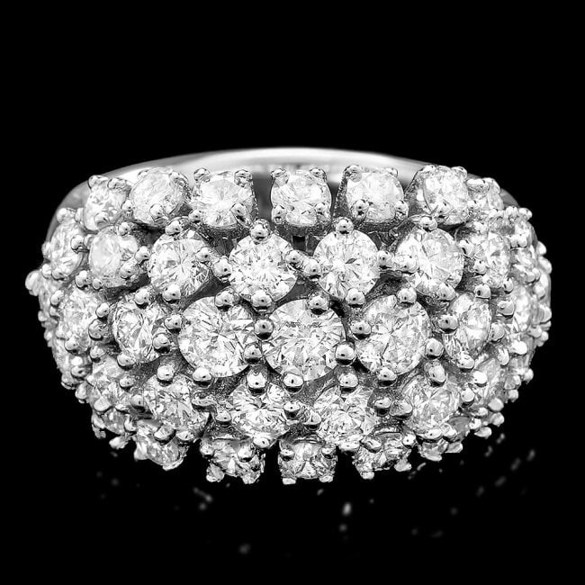 14k White Gold 3.50ct Diamond Ring: Retail: $11,800.00 ****** 14k White Gold 3.50ct Diamond Ring ****** Metal: 14k Solid White Gold / Size: 6.5 / Total Item Weight: 11 grams / Country Made: United States / / Main Stone: Diamond / Color: