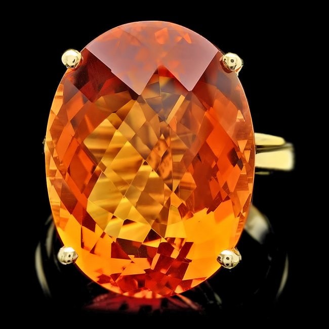 14k Yellow Gold 22.00ct Citrine Ring: Retail: $4,200.00 ****** 14k Yellow Gold 22.00ct Citrine Ring ****** Metal: 14k Solid Yellow Gold / Size: 7.25 / Total Item Weight: 9.5 grams / Country Made: United States / / Main Stone: Citrine / Co