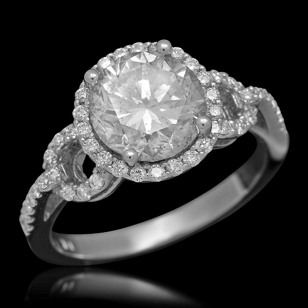 14K Gold 2.73ct Diamond Ring: Retail: $30,550.00 ****** 14K Gold 2.73cts Diamond Ring ****** Metal: 14K Solid Gold / Total Item Weight: 3.9 grams / Country Made: United States / / Main Stone: Diamond / Carat Total Weight: 2.35 / T