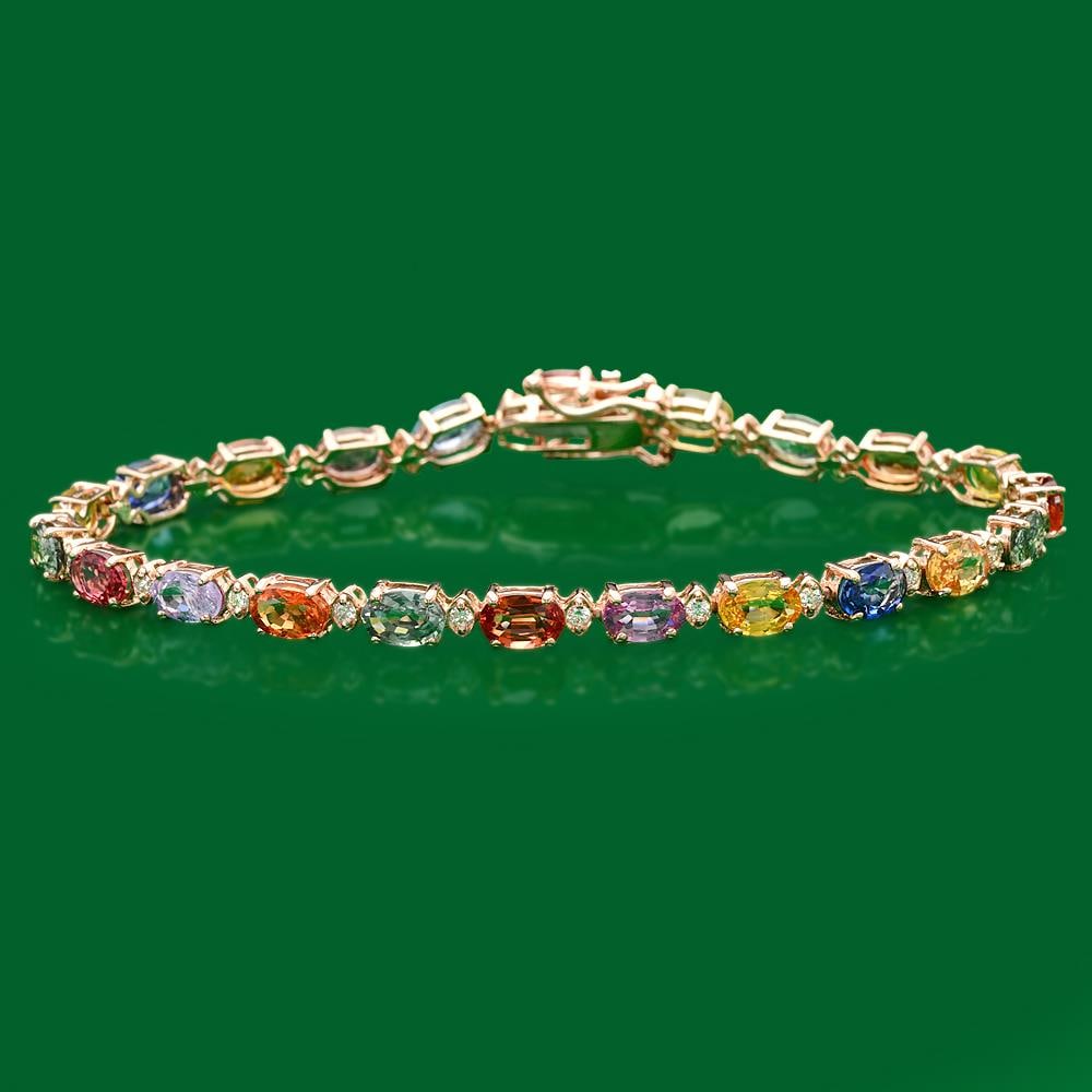 14k Gold 12.9ct Sapphire 0.50ct Diamond Bracelet: Retail: $10,600.00 ****** 14k Gold 12.9ct Sapphire 0.50ct Diamond Bracelet ****** Metal: 14k Solid Yellow Gold / Total Item Weight: 9.4 grams / Country Made: United States / / Main Stone: Fancy Color 