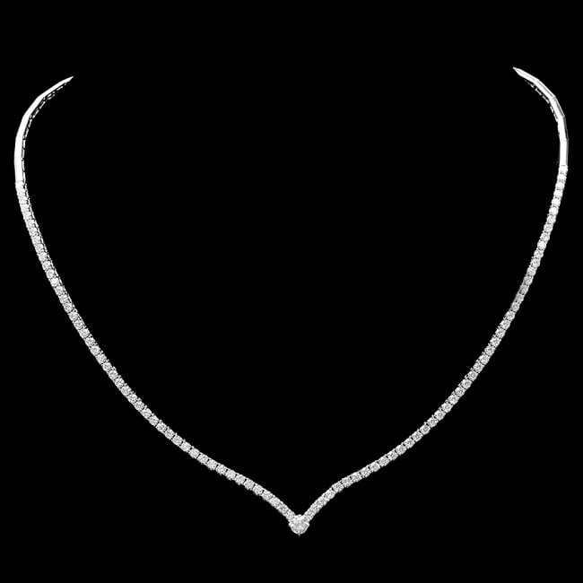 18k White Gold 3.50ct Diamond Necklace: Retail: $17,850.00 ****** 18k White Gold 3.50ct Diamond Necklace ****** Metal: 18k Solid White Gold / Size: 16.5 / Total Item Weight: 15.0 grams / Country Made: United States / / Main Stone: Diamond /