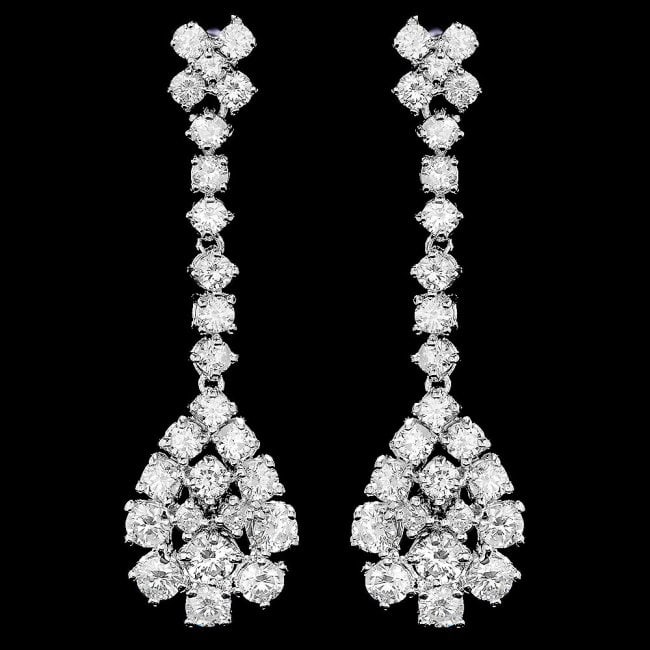 14k White Gold 3.30ct Diamond Earrings: Retail: $15,100.00 ****** 14k White Gold 3.30ct Diamond Earrings ****** Metal: 14k Solid White Gold / Total Item Weight: 6.0 grams / Country Made: United States / / Main Stone: Diamond / Color: White 