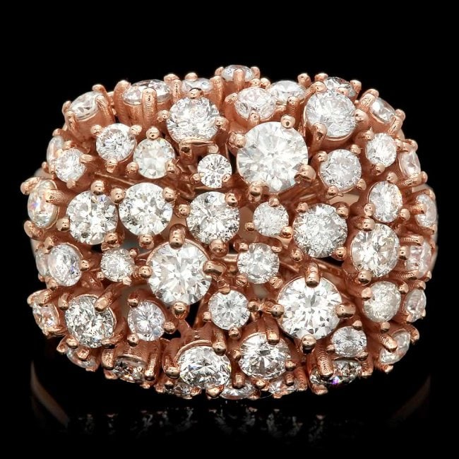 14k Rose Gold 2.25ct Diamond Ring: Retail: $9,300.00 ****** 14k Rose Gold 2.25ct Diamond Ring ****** Metal: 14k Solid Rose Gold / Size: 6.75 / Total Item Weight: 8.5 grams / Country Made: United States / / Main Stone: Diamond / Color: 