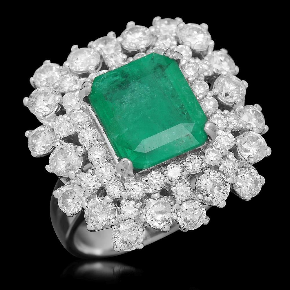 14K Gold 2.96 Emerald 2.81 Diamond Ring: Retail: $18,212.00 ****** 14K Gold 2.96 Emerald 2.81 Diamond Ring ****** Metal: 14K Solid Gold / Total Item Weight: 10.5 grams / Country Made: United States / / Main Stone: Emerald / Color: Green / Ca