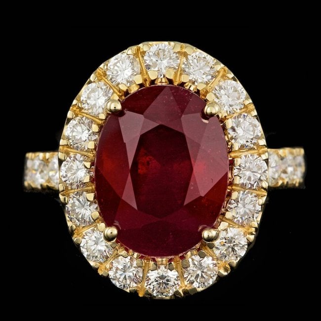 14k Yellow Gold 7.50ct Ruby 1.70ct Diamond Ring: Retail: $15,200.00 ****** 14k Yellow Gold 7.50ct Ruby 1.70ct Diamond Ring ****** Metal: 14k Solid Yellow Gold / Size: 7 / Total Item Weight: 7.8 grams / Country Made: United States / / Main Stone: Rub