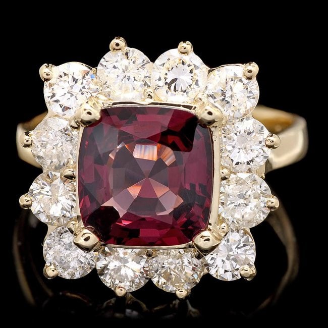 14k Yellow Gold 2.40ct Spinel 2.00ct Diamond Ring (1 of 5)