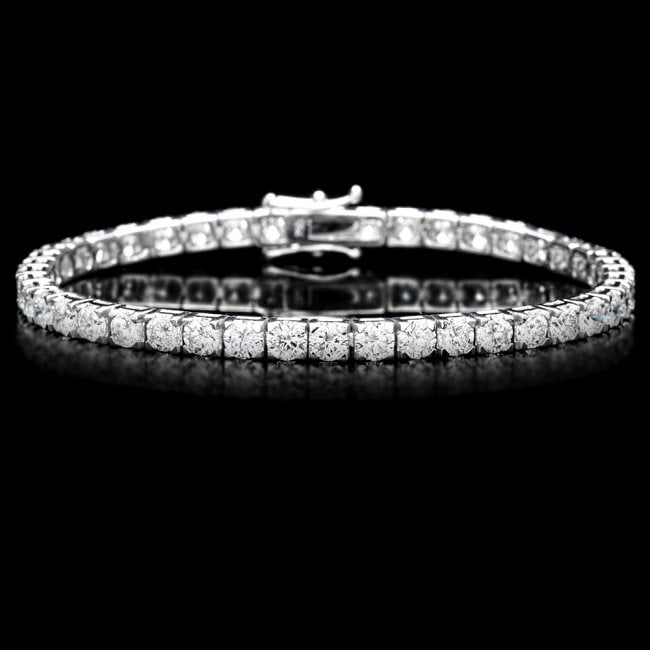 18k White Gold 9.50ct Diamond Tennis Bracelet (1 of 6)
