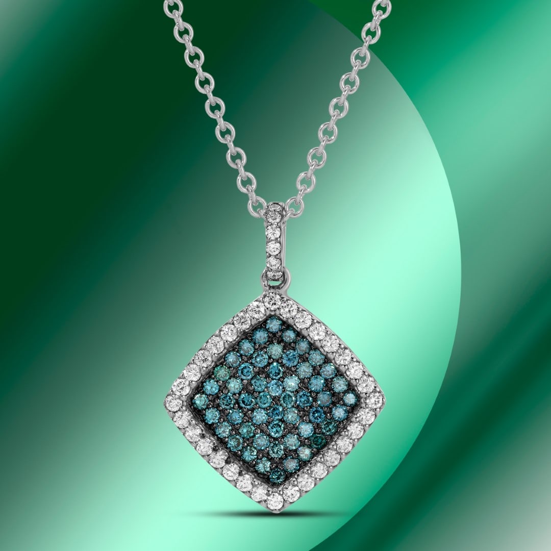 14k Gold 1.20ctc Diamond Pendant: Retail: $7,632*****14K Gold Diamond Pendant*****Metal: 14K White Gold/ Total Wt.: 6.2g / Country Made US// Main Stone: Natural Diamond / Carat Total Wt.: 1.20cts / Treatment: Color Enhanced / Color: n