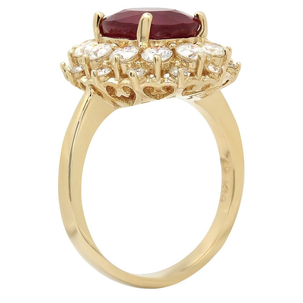 14K Gold 4.97ct Ruby 1.54ct Diamond Ring - 2