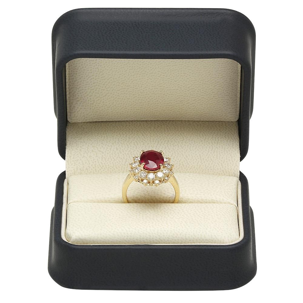 14K Gold 4.97ct Ruby 1.54ct Diamond Ring - 4