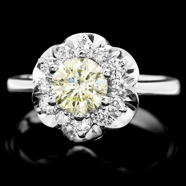 14k White Gold 1.3ct Diamond Ring: Retail: $7,800.00 ****** 14k White Gold 1.3ct Diamond Ring ****** Metal: 14k Solid White Gold / Size: 6.75 / Total Item Weight: 5.5 grams / Country Made: United States / / Main Stone: Diamond / Color: