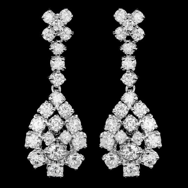 14k White Gold 2.80ct Diamond Earrings: Retail: $16,500.00 ****** 14k White Gold 2.80ct Diamond Earrings ****** Metal: 14k Solid White Gold / Total Item Weight: 5.5 grams / Country Made: United States / / Main Stone: Diamond / Color: White 