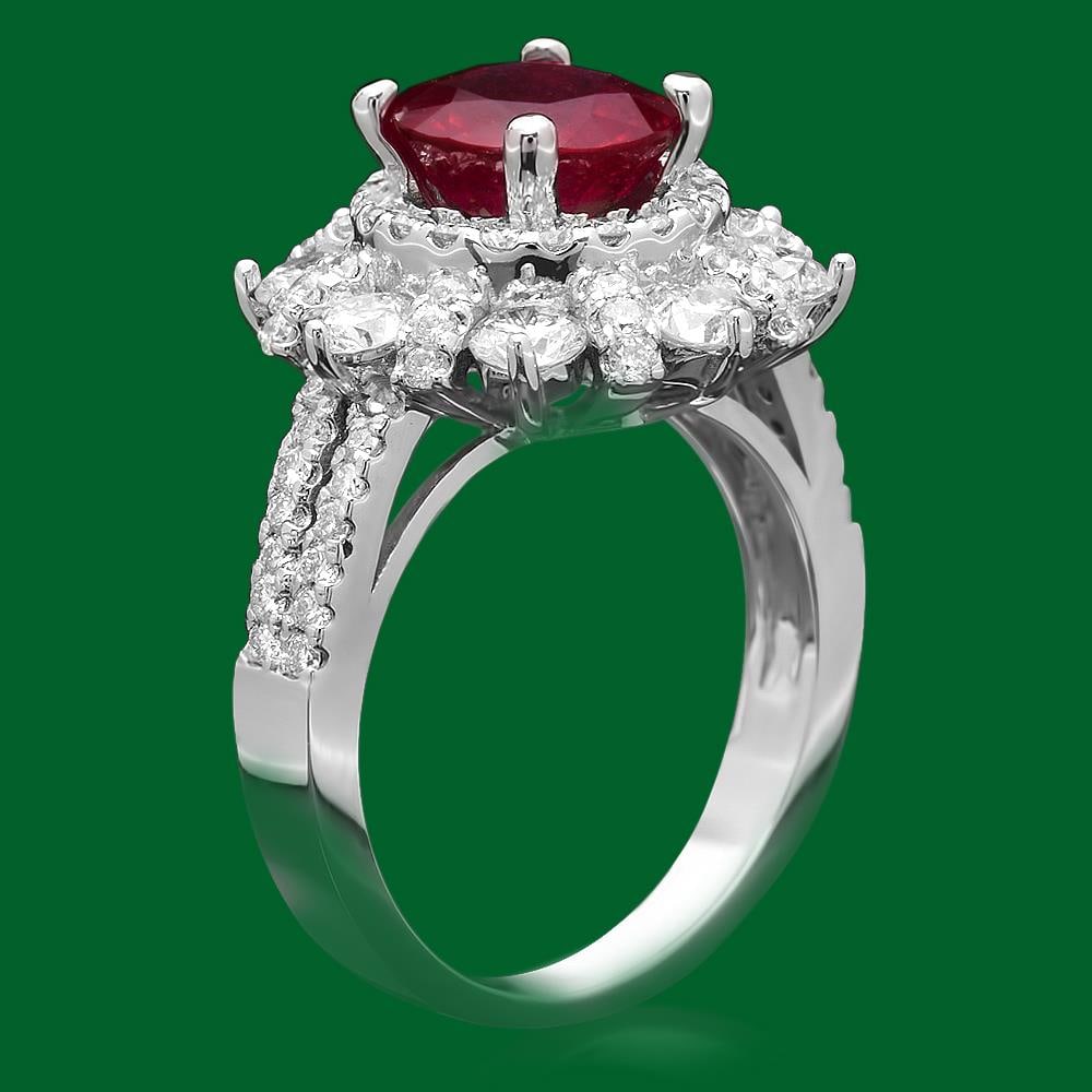 14k Gold 2.52ct Ruby 1.90ct Diamond Ring - 2