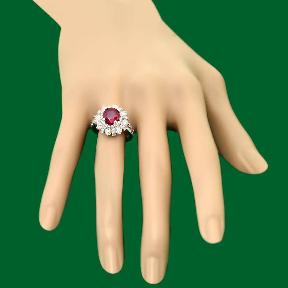 14k Gold 2.52ct Ruby 1.90ct Diamond Ring - 3