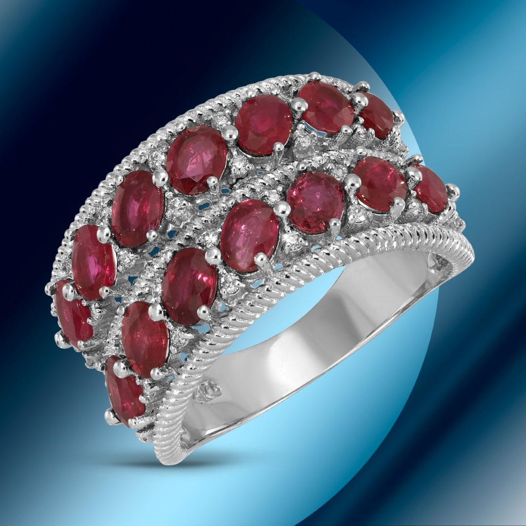 14K Gold 2.77cts Ruby & 0.16cts Diamond Ring (1 of 4)