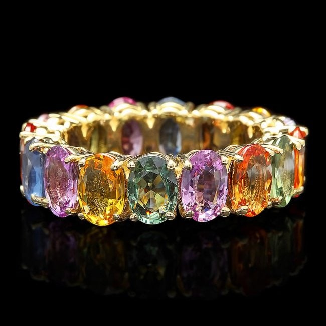 14k Yellow Gold 8.00ct Sapphire Ring (1 of 4)